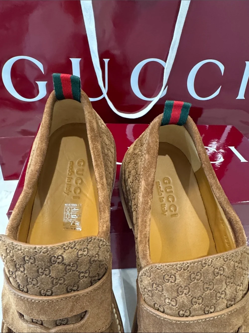 Gucci brown suede